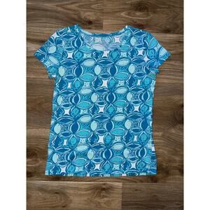 Lilly Pulitzer Ariel Blue Fish Swim Print top - size M